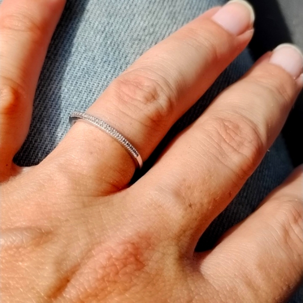 Real Diamond accent sterling silver ring size 7